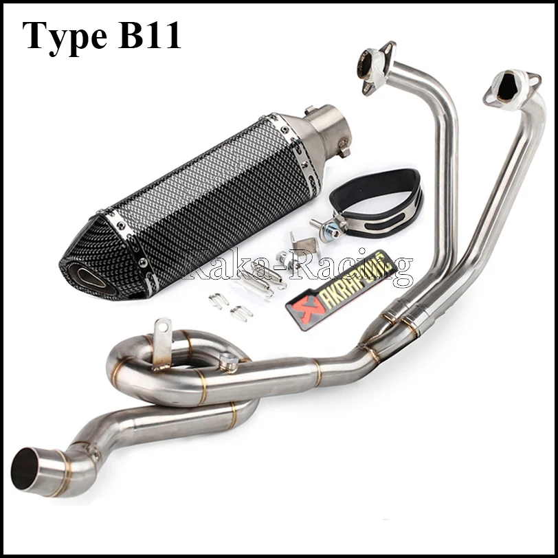 Type B11 MT03 Akrapovic глушитель выхлопной трубы мотоцикла полная система скольжения на переднюю ссылку трубы для Yamaha YZF R3 R25 - Цвет: Type B11