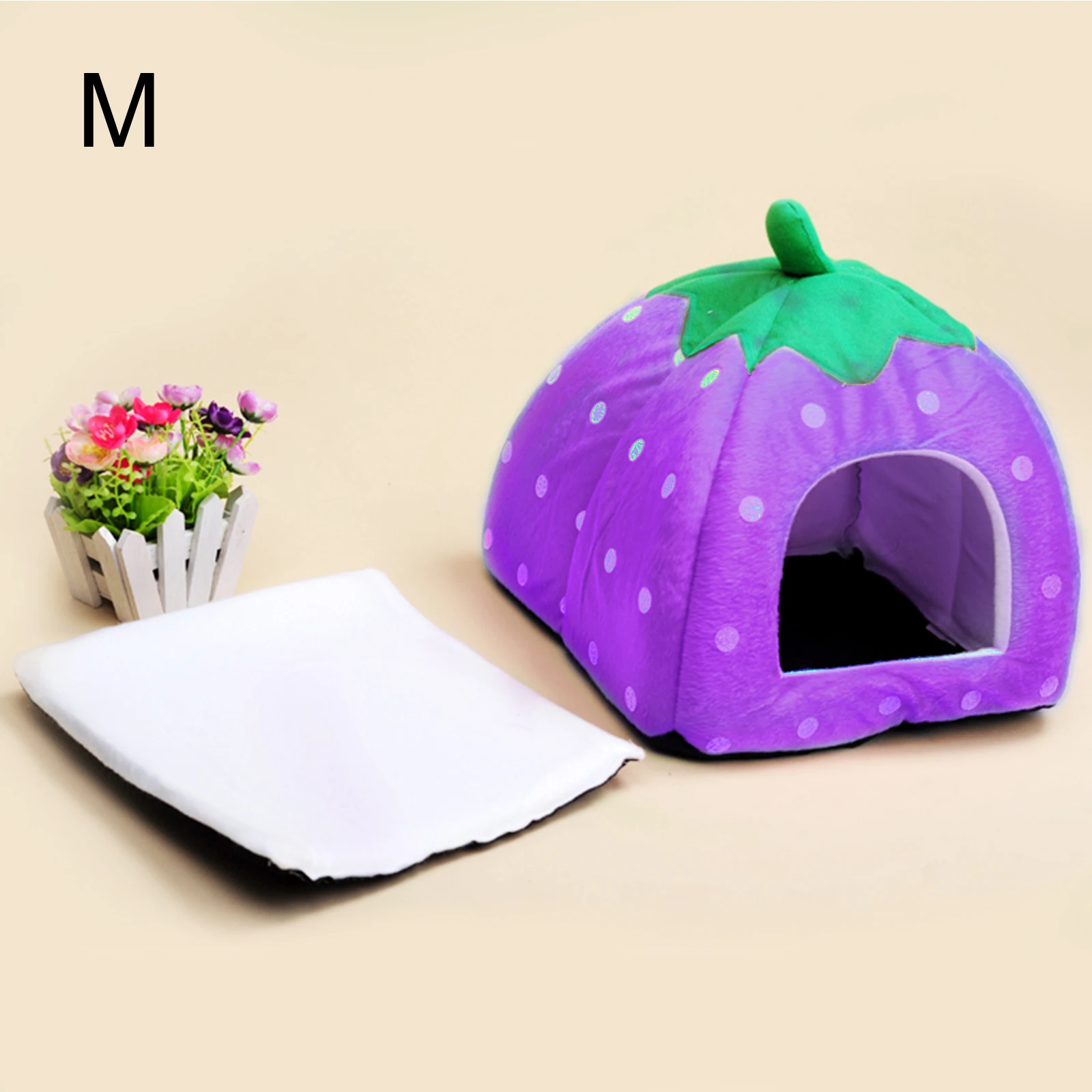Мягкая Клубничная кровать для домашних питомцев собак кошек Конура Igloo Doggy модная