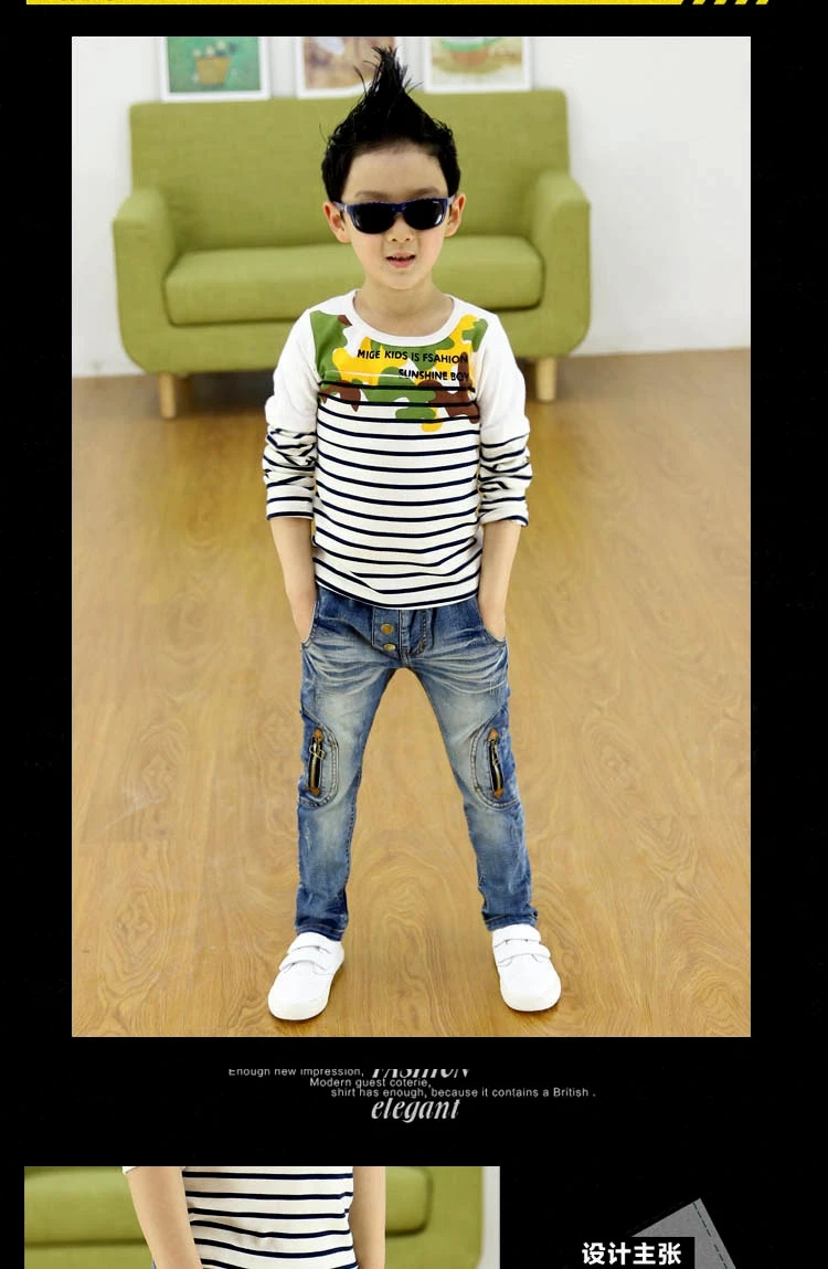 Новинка осени 2018 детские джинсы модные стильные на молнии для мальчиков 4 10 лет