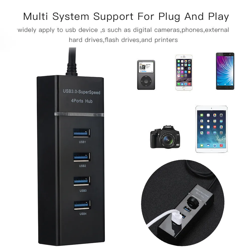 Высокоскоростной 4 портовый usb разветвитель USB 3 0 для передачи данных и расширения