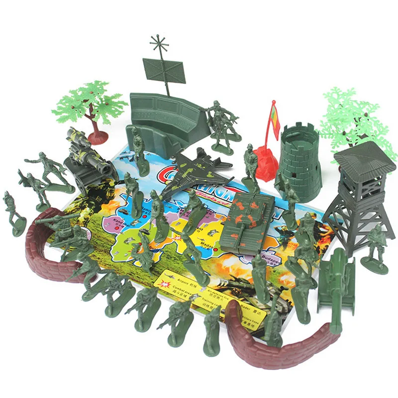 

WWII toy 37pcs/set tank Military suit Soldiers 5cm Action Figures Soldiers Army Men Accessories Sand Scene Model Sand Table