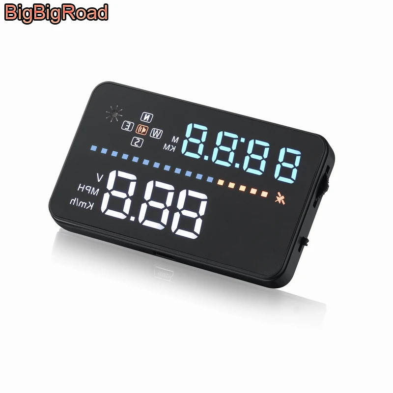 BigBigRoad Car HUD Head Up Display OBD II 2 + GPS Digital Speed Windscreen Projector Satellite Time Speedomete Driving Distance |
