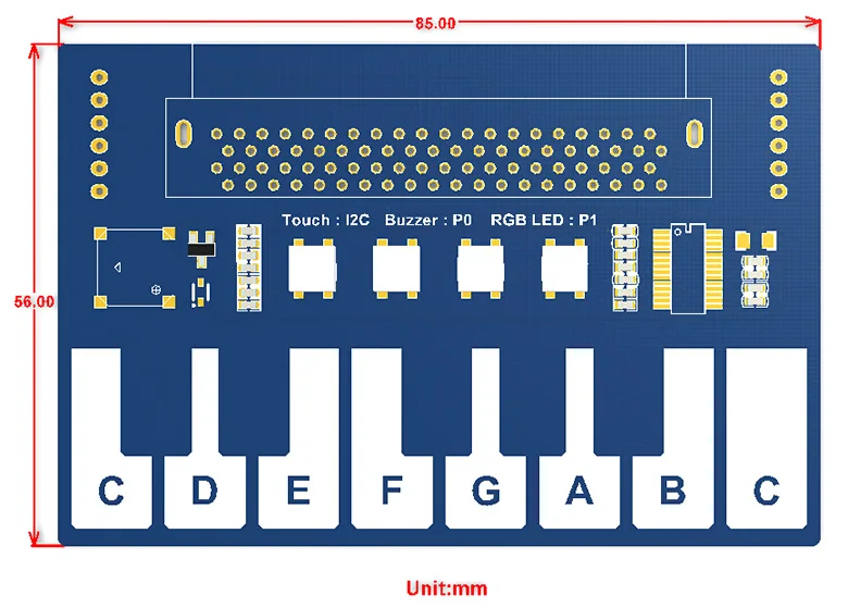 

Mini Piano Module for micro:bit, Touch Keys to Play Music, with 4x RGB LEDs