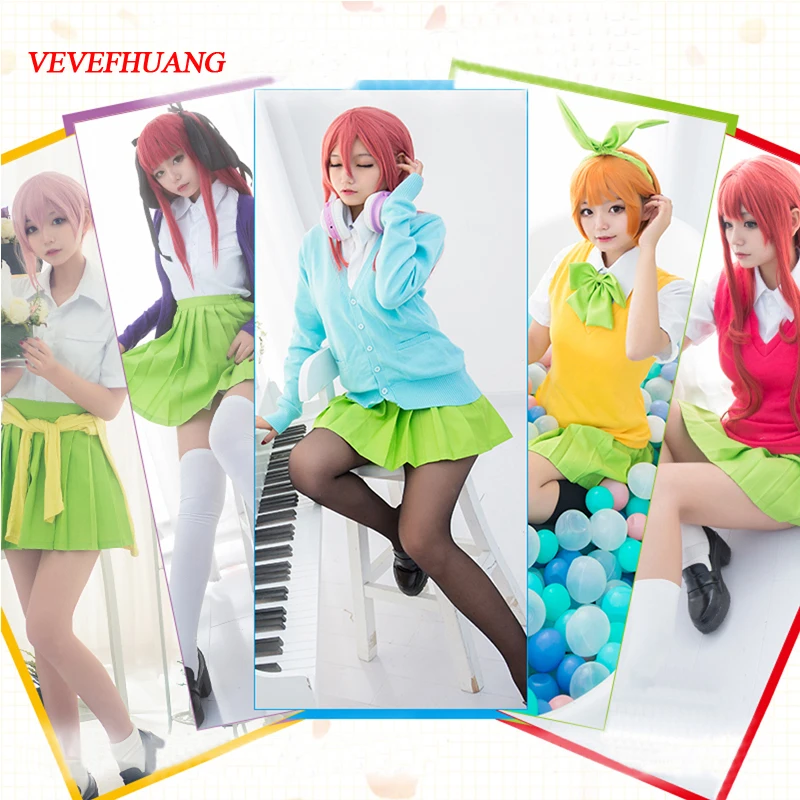 VEVEFUANG аниме Gotoubun no Hanayome Косплэй костюм Ichika Nino Накано очень женственный и Quintuplets