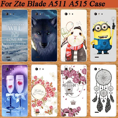 Чехол подставка для ZTE BLADE A515 A511 10 стилей модная картина A 515 защитный чехол из