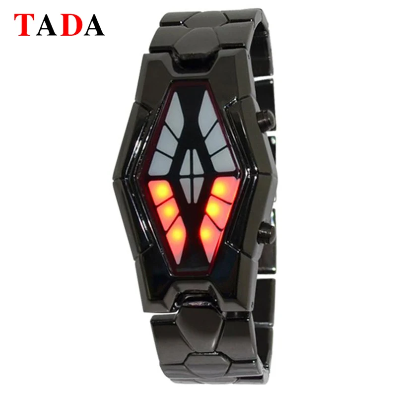 2018 Reloj Hombre Тада бренд Уникальные военные змея ромб Head multi Цвет светодиодные