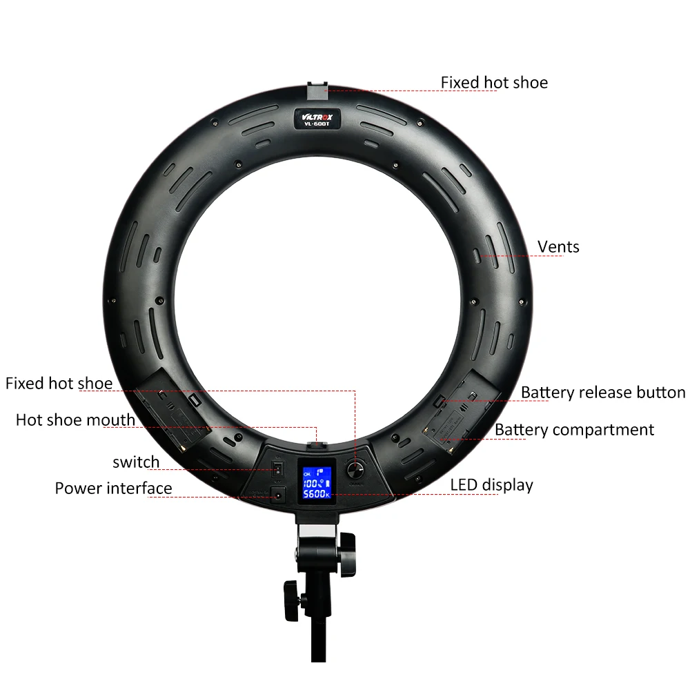 Viltrox VL 600T 45 Вт светодиодное кольцо для видеоссветодиодный емки фотография