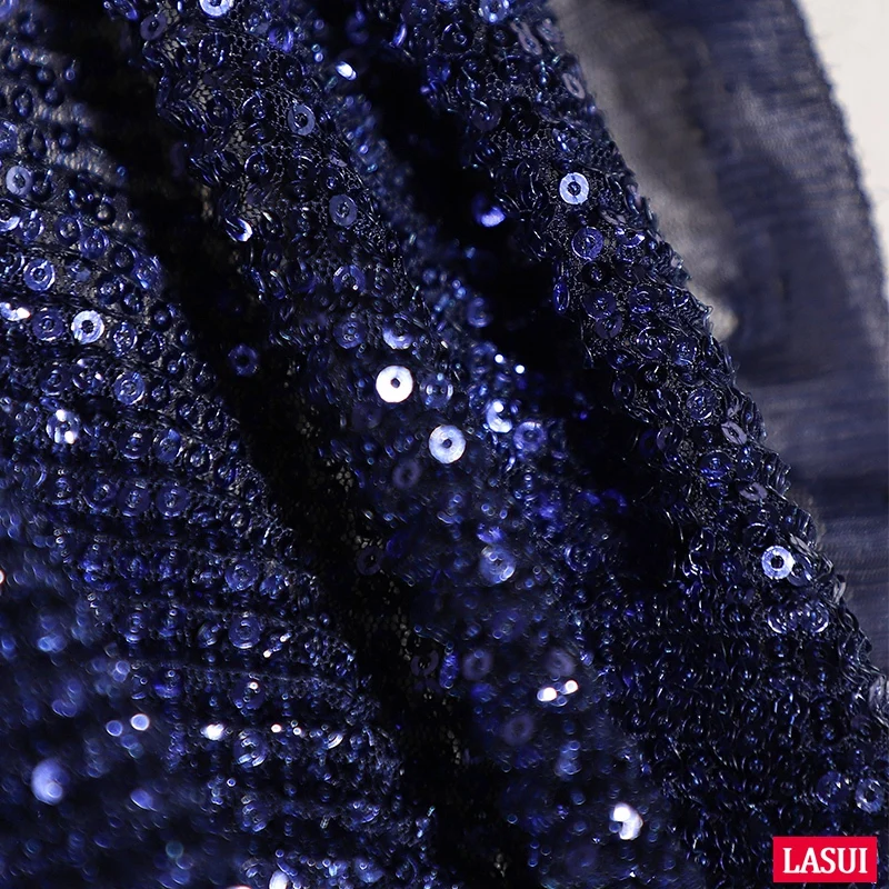 LASUI Новинка 1 ярд = шт. W0130 синее шифрование блесток свадебное вечернее платье