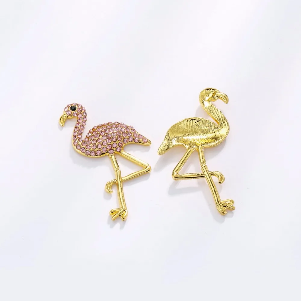 Бесплатная доставка Фламинго алмаз 40*23 мм DIY rhinestone Кнопка день рождения