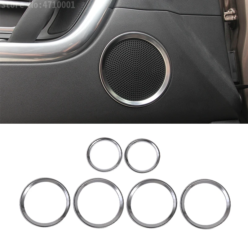 

ABS Chrome Side Door Audio Loudspeaker Cover Decoration Circle Ring For Land Rover Discovery Sport 2015 2016 2017