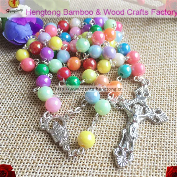 Free shipping MIXED beautiful 8mm acrylic rosary religious rosario with Jesus christ crucifix | Украшения и аксессуары