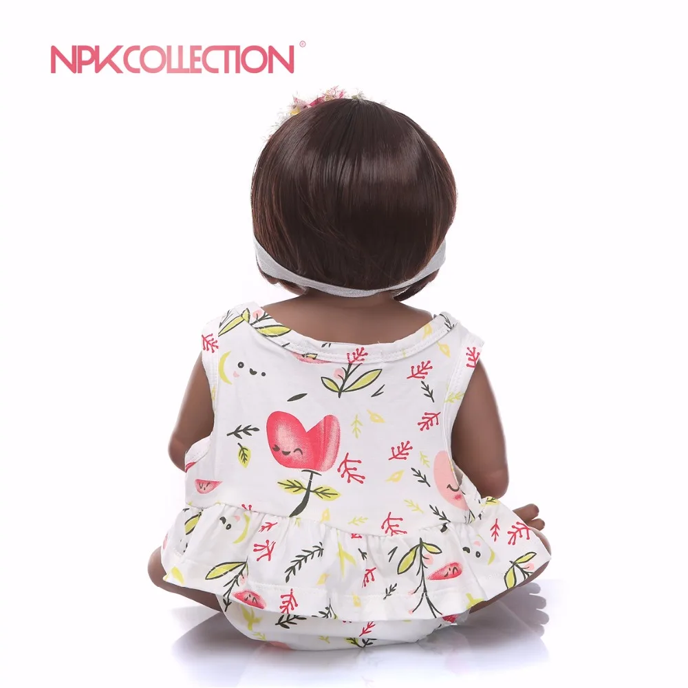 NPKCOLLECTION 2018 новый дизайн черная Детская кукла цельное Силиконовое тело