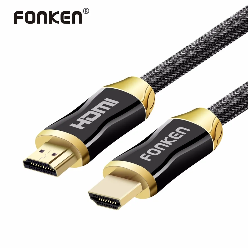 FONKEN Кабель HDMI 4K 60fps Ultra HD кабель передачи папа 2 0 нейлоновый для ТВ ПК ноутбук
