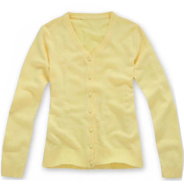 Женский кардиган на пуговицах свитер ярких цветов с V-образным вырезом и длинным