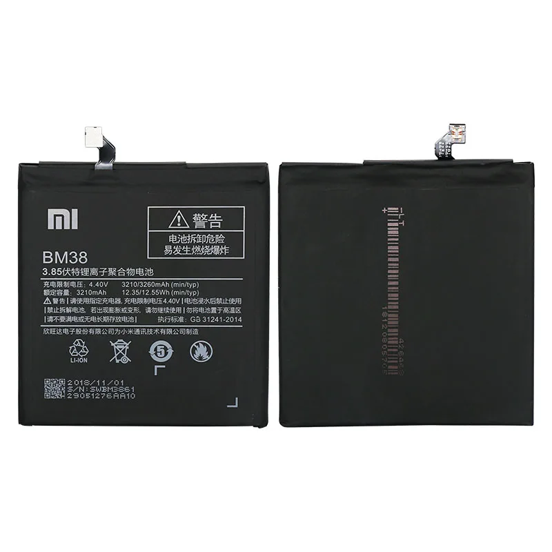 Оригинальный Xiaomi 4S мобильный аккумулятор для xiao Mi Mi4S 3260 мА/ч BM38 высокого качества