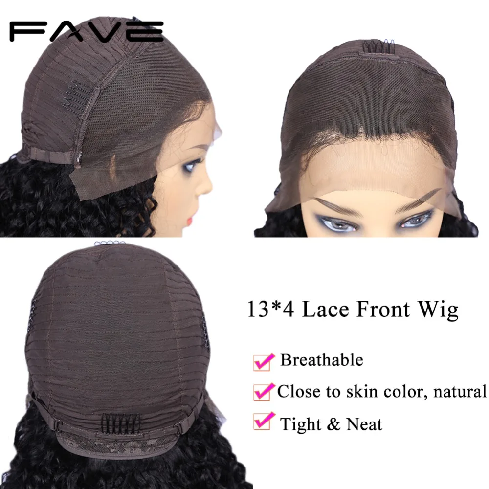 Kinky Curly Human Hair Wigs 13X4 Lace Frontal Wig 150% Density FAVE HAIR Jerry Curly Lace Front Human Hair Wigs For Black Wowen