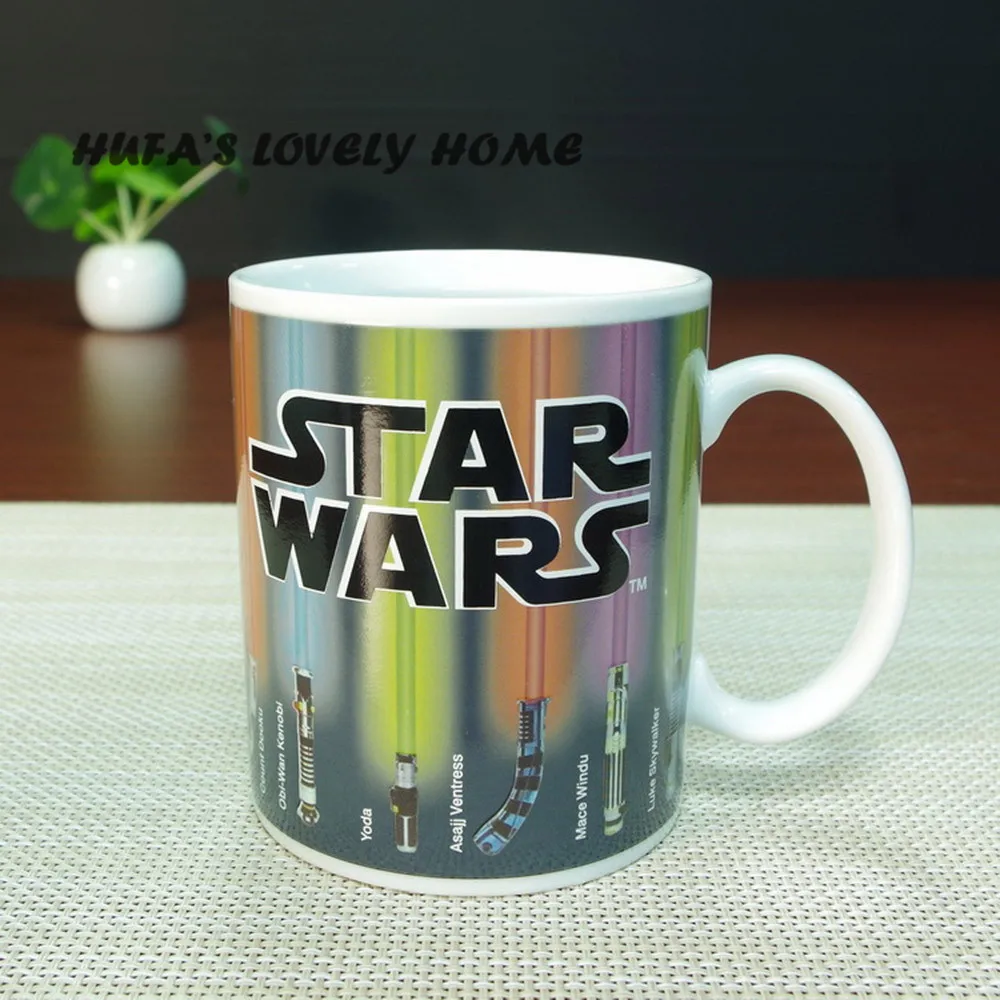 Creative Ceramic Star Strip Color Mug Changing Cup Discoloration Coffee Tea Milk Mugs Novelty Gifts | Дом и сад
