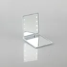 Зеркало для макияжа со светодиодной подсветкой, 8 светодиодов, складное, компактное, портативное, карманное, для ежедневного использования