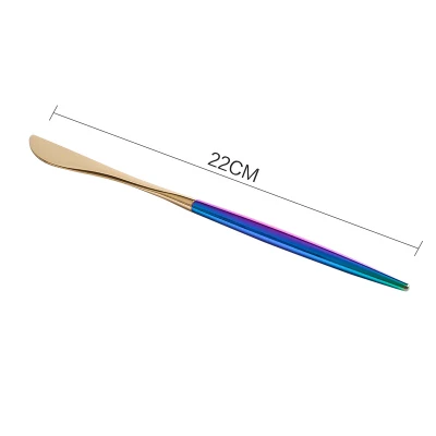 Gold-Dinner Knife Набор столовых приборов из нержавеющей стали, столовые вилки, ножи, кофейные ложки, столовая посуда, роскошные западные столовые приборы, домашняя ресторанная посуда, поставщик - Цвет: Gold-Dinner Knife