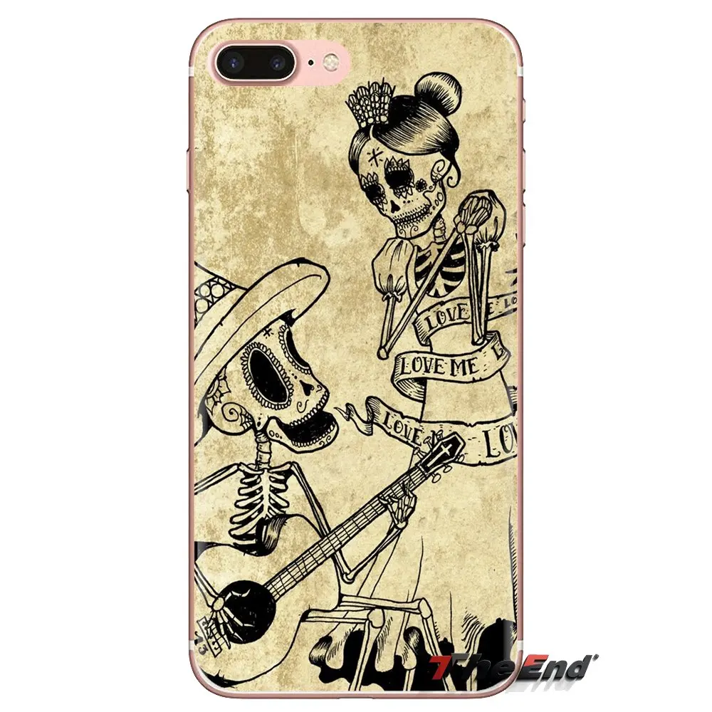For Huawei Nova 2 3 2i 3i Y6 Y7 Y9 Prime Pro GR3 GR5 2017 2018 2019 Y5II Y6II TPU Transparent Cases Mexican Skeleton Sugar Skull |