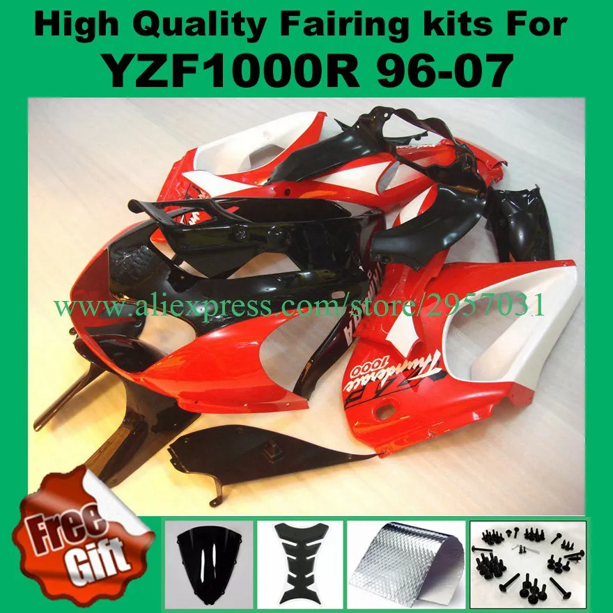 

Free screws+gifts For YAMAHA Red White YZF 1000R 96 97 98 99 YZF-1000R 00 01 02 03 F311243 YZF1000 R 04 05 06 07