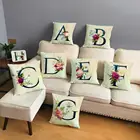 На английском языке, с цветочным принтом и надписью, декоративная наволочка для подушки 45*45 см накидки на подушки, Короткие Плюшевые ботинки Подушка Чехол диван домашний декор бежевый подушки Чехол