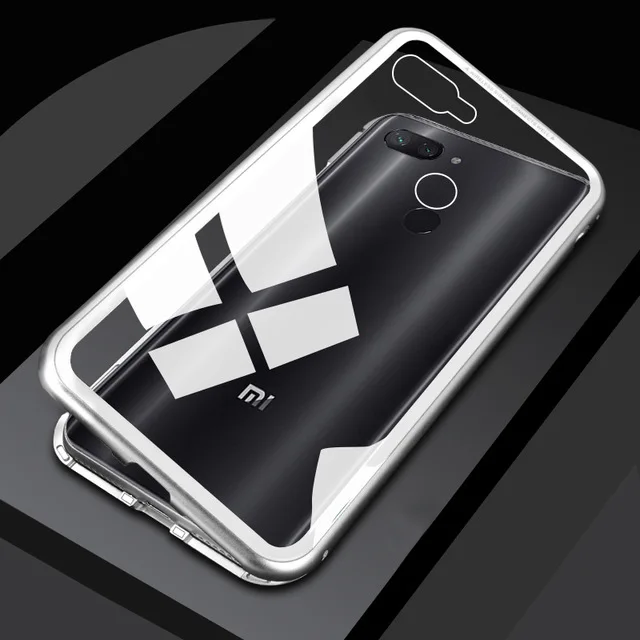 Sliver Магнитный флип-чехол для Xiaomi mi 8 светильник чехол для Xiaomi mi 8 Lite 8 Lite закаленное стекло задняя крышка Xio mi 8 Xio mi Xao mi 8 - Цвет: Sliver