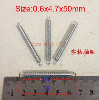 

20pcs/lot 0.6*4.7*50mm 0.6mm wire Carbon steel with zinc extension tension spring springs