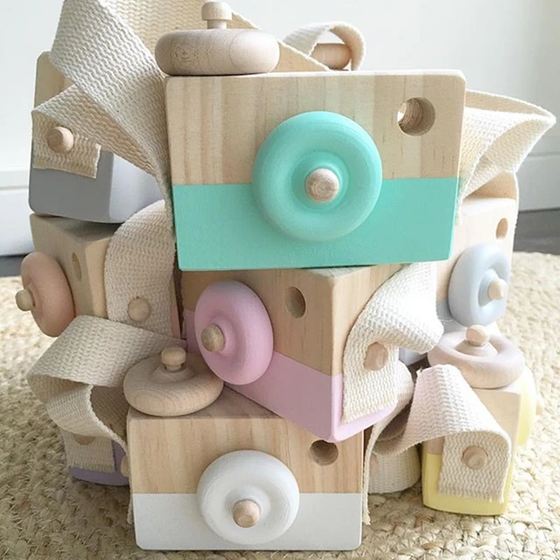 

Vitoki Colorful Wooden Camera Toy Gifts Kids 9.5cm Safe Natural Wood Toy Fashion Clothing Accessory Birthday Toy Dropshipping