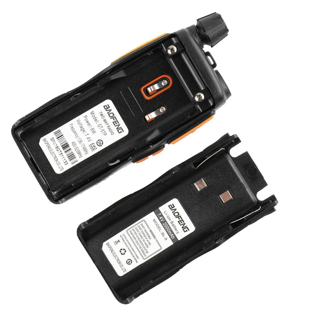 Двухдиапазонная рация Baofeng GT 5TP Tri Power 8 Вт VHF/UHF 136 174/400 520 МГц с динамиком и кабелем