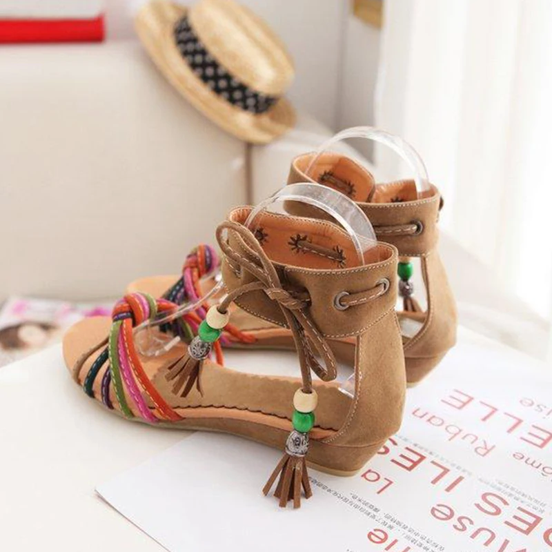 Летняя женская обувь модные обычные босоножки на танкетке chaussures femme