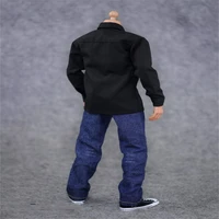 black shirt jeans suit soldier clothes set 16 male clothes action figure accessoies for 12 inch male figure doll