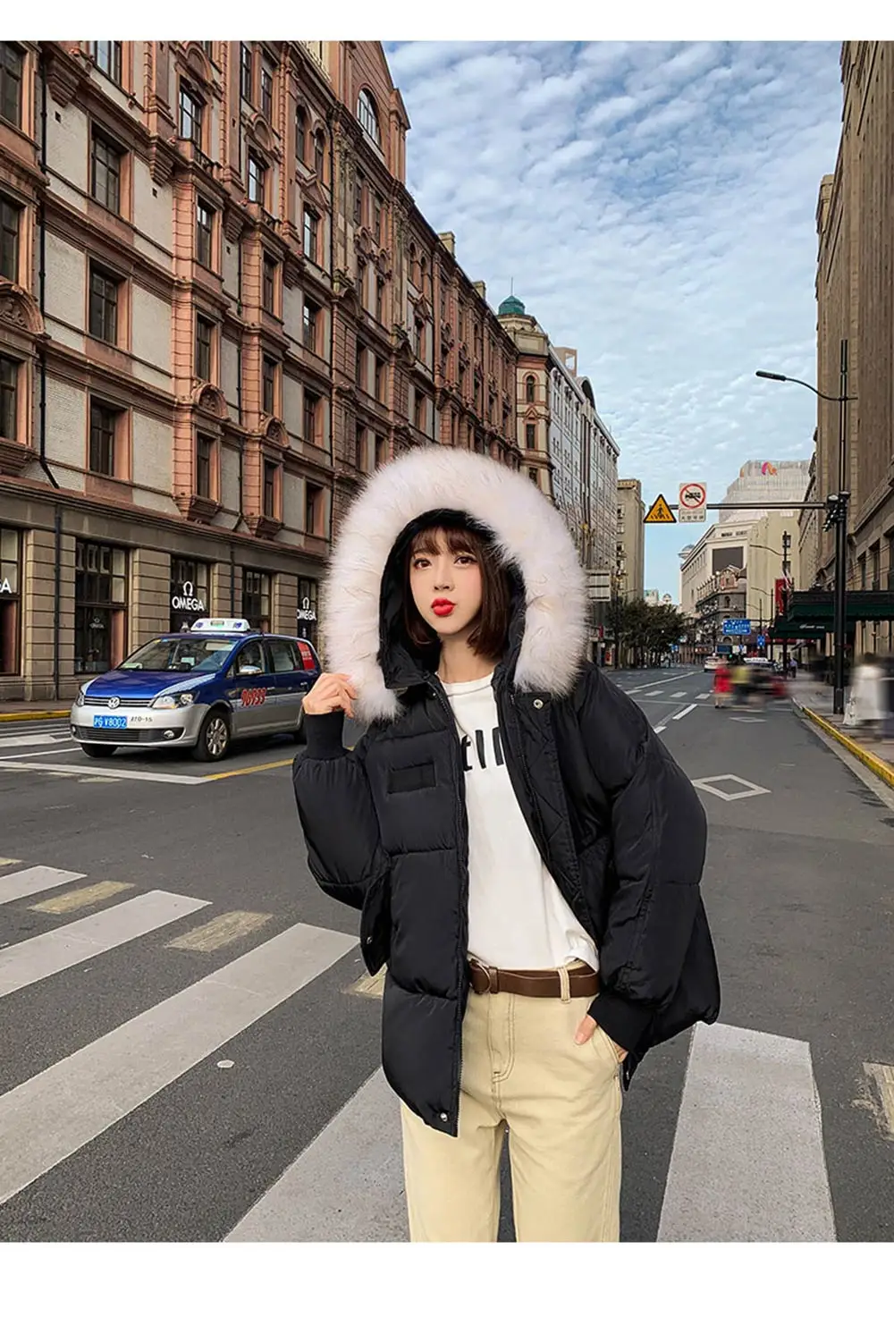 PinkyIsBlack Parkas Mujer короткая зимняя куртка женская куртка Корейская парка меховой воротник плюс размер Теплая стеганая Женская куртка пальто
