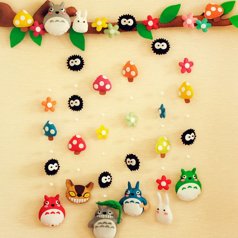 Фетровая занавеска ручной работы мультяшная для украшения стен фетровая дверная