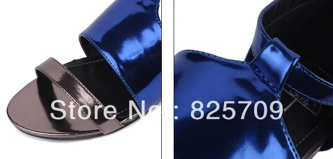 Hot Sale Ladies 2013 Summer Fashion Sandals Laides Flat Shoes Metal Mirror Bright Surface Mix Color PU Best Selling | Обувь