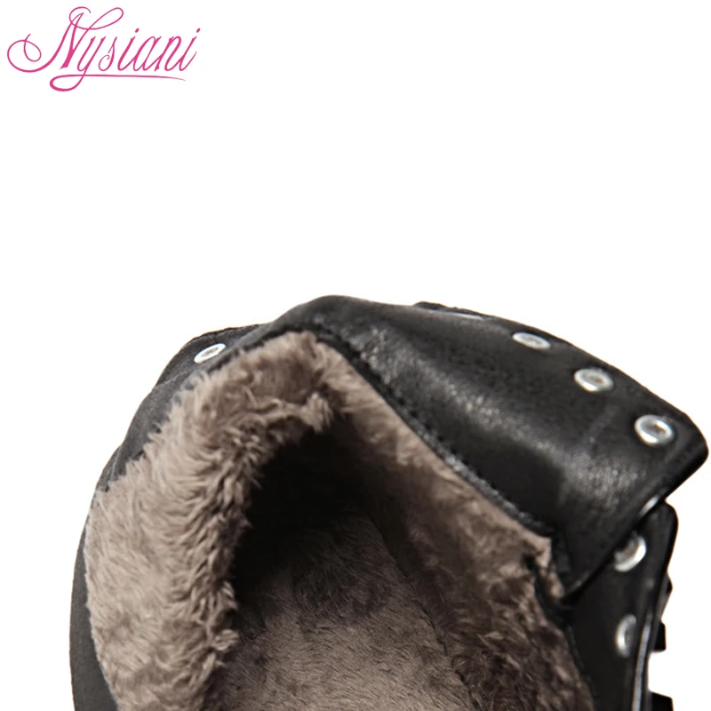 2019 Pointed Toe Rivets Winter Warm Short Boots For Women Brand Designer Buckle Fashion Motorcycle Ankle Heels Nysiani | Обувь