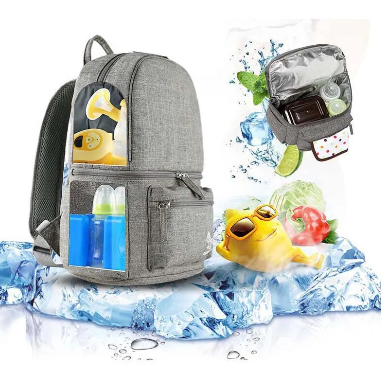

Multifunctional Mother's Insulation Bottle Diaper Bag Backpack Large Capacity Baby Carrying Milk Bag Baby Storage Bag
