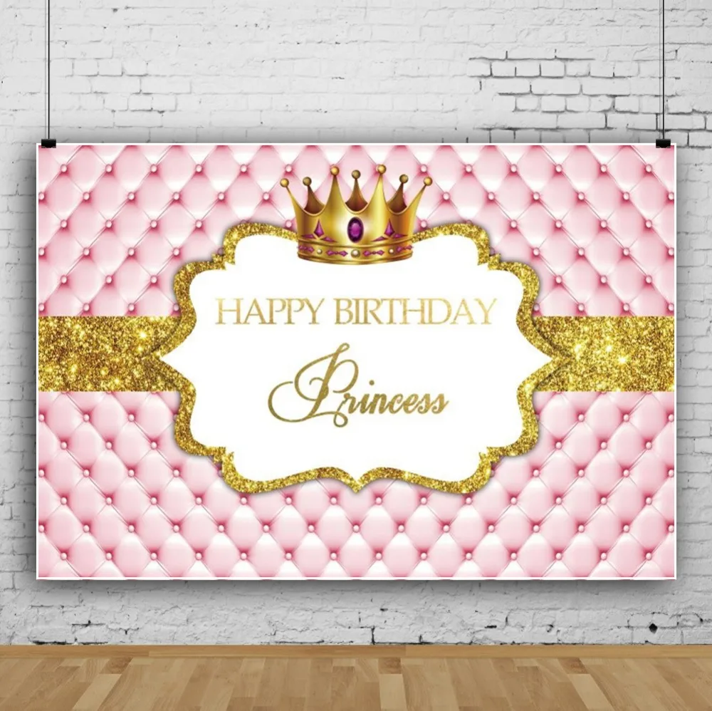 Розовый фон для принцессы Золотая Корона с имитацией изголовья диван счастливым
