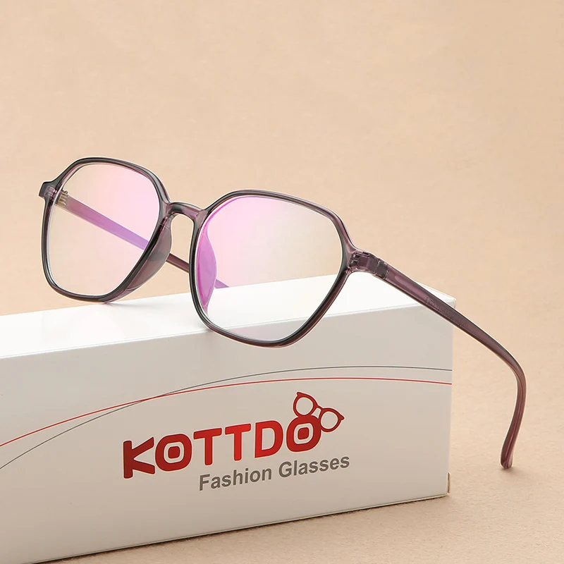 KOTTDO New Retro Glasses Frame Fashion Computer Glasses Frame Polygonal Glasses Frame Prescription Eye Glasses Frame Women