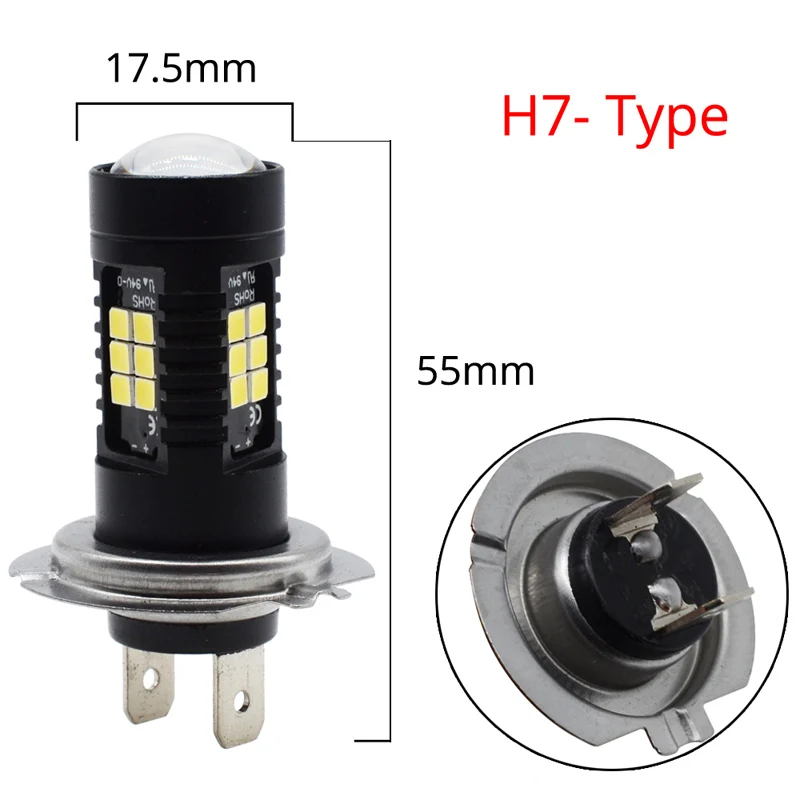 H7 R5W светодиодный H4 H7 H8 P13W 1156 BA15S P21W светодиодный BAU15S PY21W BAY15D светодиодный лампы 1157 P21/5 3030 21SMD 12 V-24 V Авто лампы противотуманных фар автомобиля светодиодный - Испускаемый цвет: H7