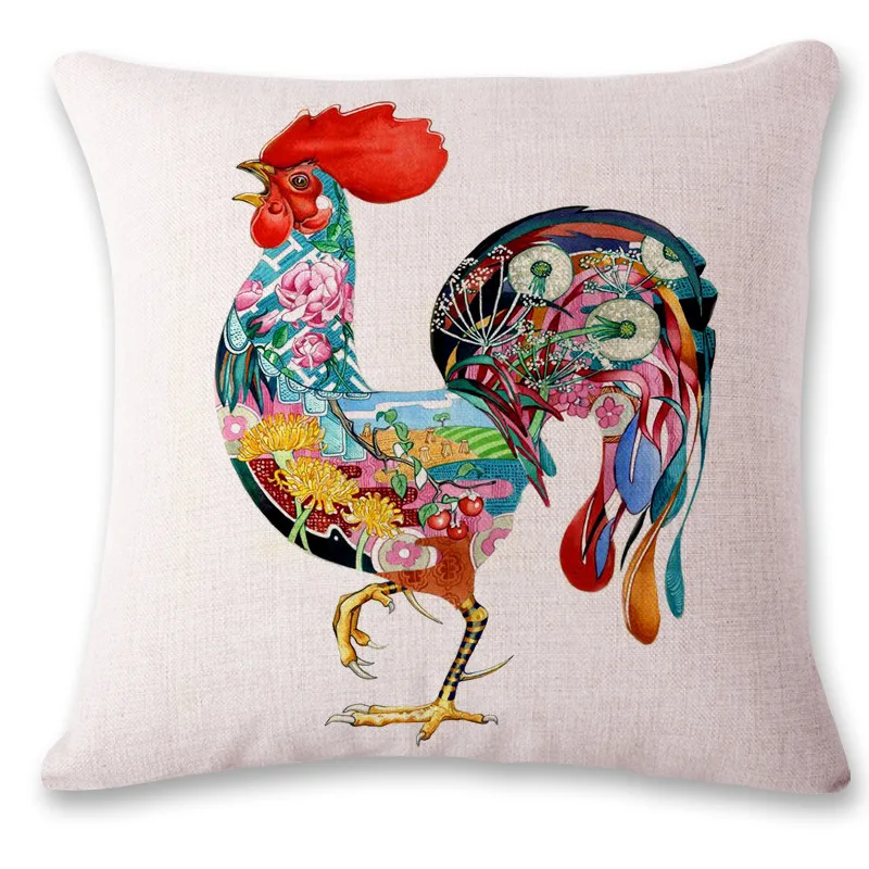 Подушка с лошадью в китайском стиле абстракция животных собака кошка сова чехол