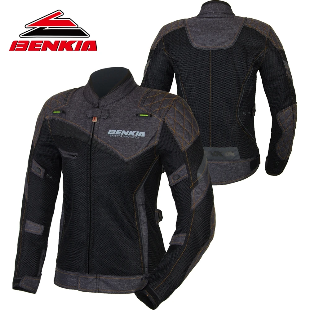 BENKIA мотоциклетная куртка Женский мотоциклетный костюм Весна Лето куртка дышащая сетка одежда для верховой езды Ropa Moto куртки JS-W11