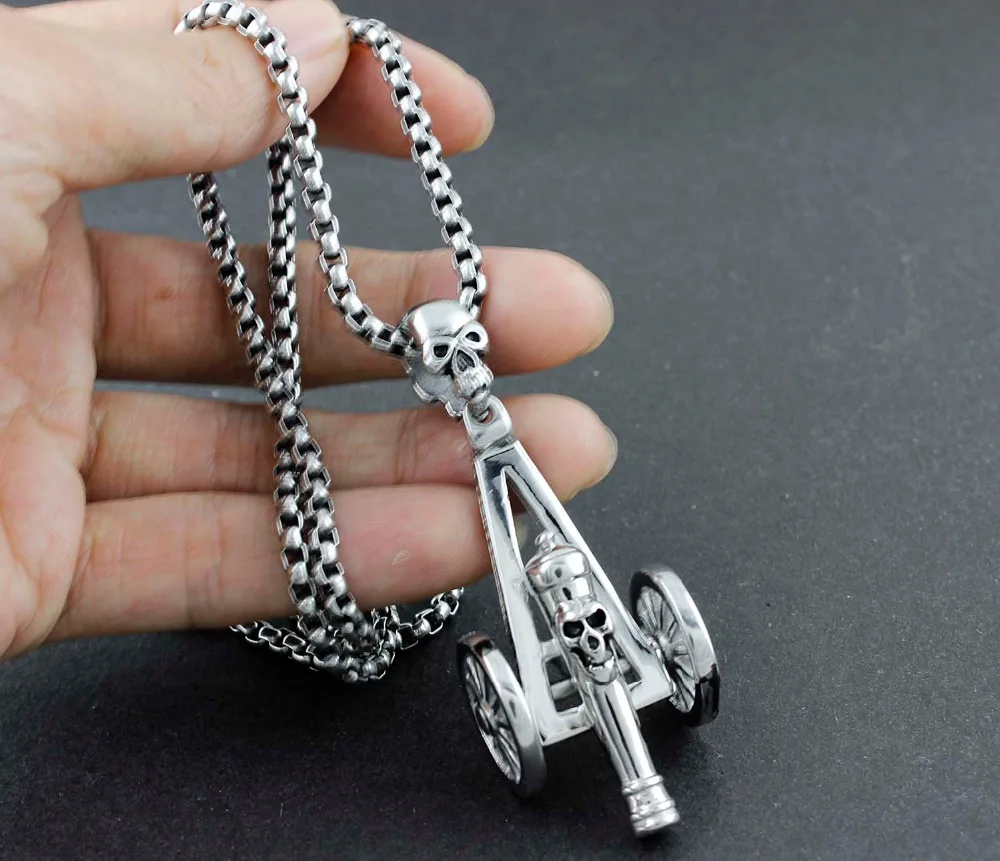Мужское оружие с черепом из нержавеющей стали|biker pendant|biker necklacenecklace biker |