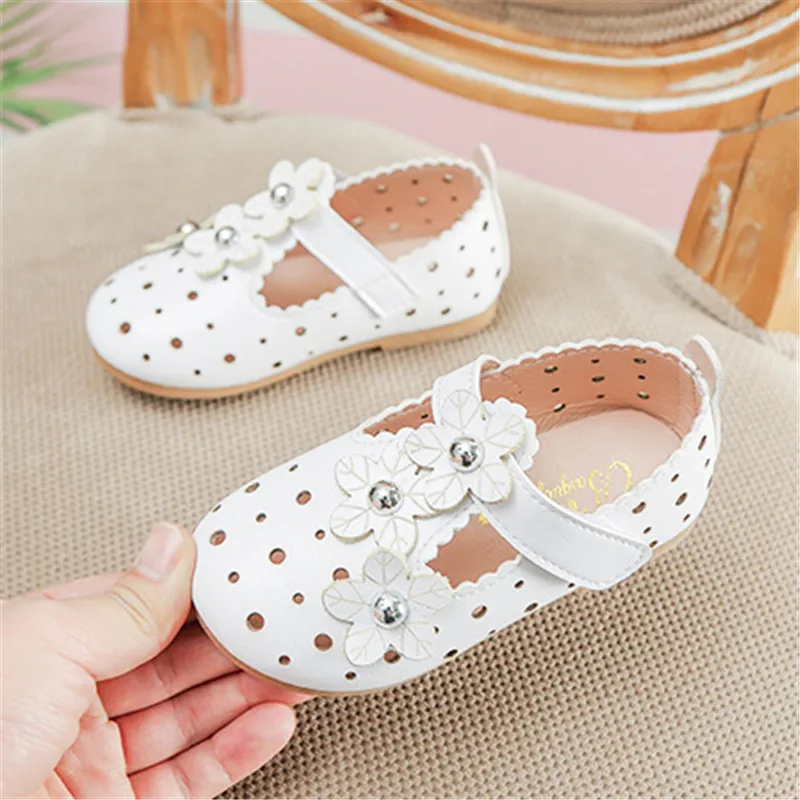 Xinfstreet Brand Baby Girls Shoes Size 21-25 Flower Soft Pu Leather Toddler Kids For |
