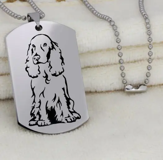 50cm necklace 2 Лапа Печати из нержавеющей стали кокер собака спаниеля ожерелье-подвеска животное ювелирные изделия ожерелье для домашних животных для женщин подарок Прямая YLQ6276 - Окраска металла: 50cm necklace 2