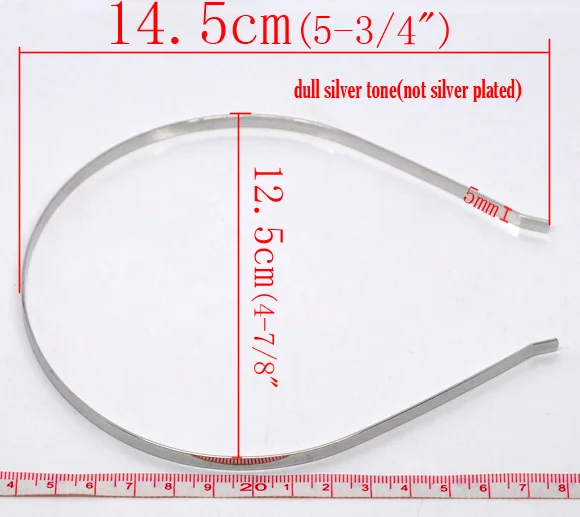 Doreen Box hot-10 Серебряный тон повязки для волос лента 14,5x12,5 мм 5 мм ширина(B12459
