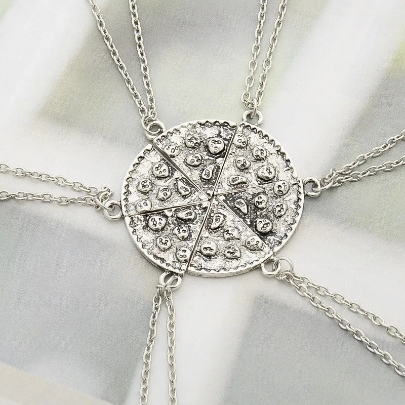 6 шт. пицца подвеска Цепочки и ожерелья s дружбы best друзья навсегда Рождественский