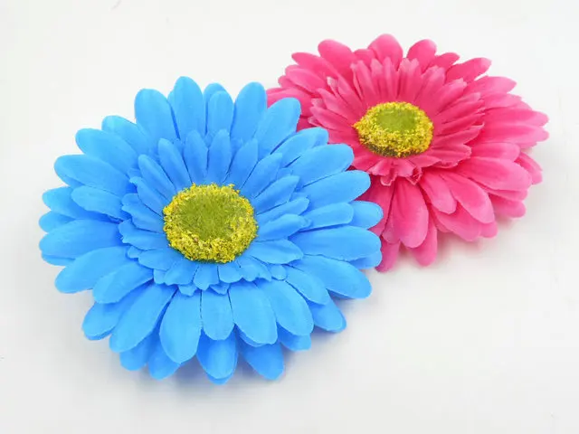 2 шт. Гавайские заколки для волос синий глубокий розовый Гербера ткань Цветочная