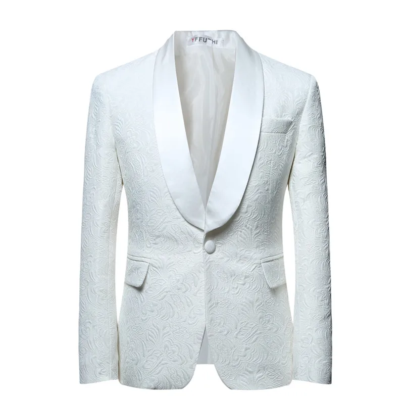 YFFUSHI 2018 Men Suit Single Breasted White Suits Tuxedo Grooms Wedding for Party Dress Slim Fit Plus Size 6XL | Мужская одежда