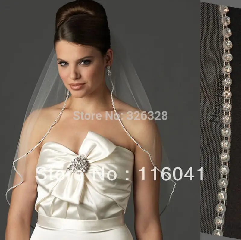 2016 Слоновая Кость Фаты С Кристально Подол Свадебные Аксессуары Для Волос 1 Т Один